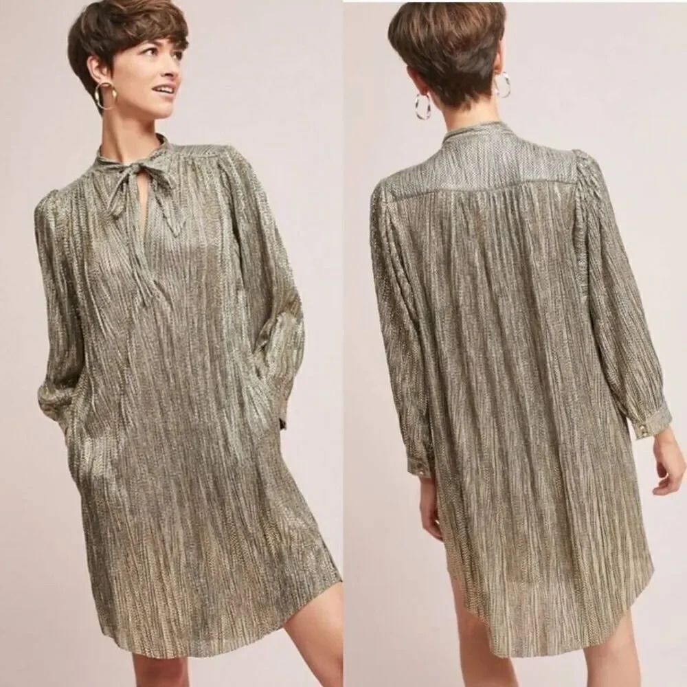 Anthropologie Tied Shimmer Tunic by Sabina Musayev Size S $148